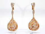 Red Carpet Diamond Dangle Earrings -Total: 4.50 ct - 18 K Gold