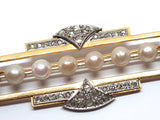 Antique Edwardian Diamond Burmese Sapphire Pearl Brooch 7.20ct.