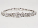 Women's Bracelet with Diamonds - 5.50 ct -18 K White Gold