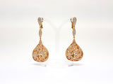 Red Carpet Diamond Dangle Earrings -Total: 4.50 ct - 18 K Gold