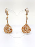 Red Carpet Diamond Dangle Earrings -Total: 4.50 ct - 18 K Gold