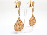 Red Carpet Diamond Dangle Earrings -Total: 4.50 ct - 18 K Gold