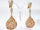 Red Carpet Diamond Dangle Earrings -Total: 4.50 ct - 18 K Gold