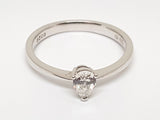Solitaire Ring with Pear-Shaped Diamond -  0.40 ct - 18 K White Gold