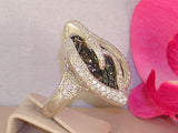 Diamond ''Black & White" Cocktail Ring- 7,07 ct. - 18 K White Gold