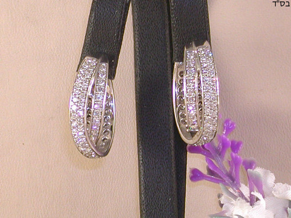 Diamond Creole Earrings – 3.80 Ct  -  18 Kt White Gold