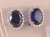 Diamond Ring Earrings and Pendant Set - Diamond and Blue Sapphire - 34.00 ct.