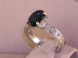 Diamond &  Sapphire Ring - 0,6 0ct F VS1 -  4.00 ct  Sapphire- 18 Kt Gold - size 48