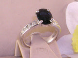 Diamond &  Sapphire Ring - 0,6 0ct F VS1 -  4.00 ct  Sapphire- 18 Kt Gold - size 48
