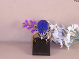Diamond Sapphire and Lapis Lazuli Cocktail Ring  10.30 ct - 14 K Gold