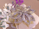 Diamond Cocktail Ring- Flower Shaped - Diamonds 2.14 ct - 18 Kt White Gold
