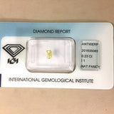 IGI Certified Fancy Yellow Diamond 0.23ct.