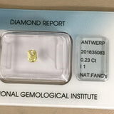 IGI Certified Fancy Yellow Diamond 0.23ct.