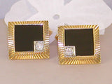 Mens Cuff-links With Black Onyx &  Diamonds- Circa . 1970's