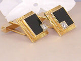 Mens Cuff-links With Black Onyx &  Diamonds- Circa . 1970's