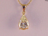 Solitaire Diamond Pendant with 18 K Gold Chain – 2.05 ct in total