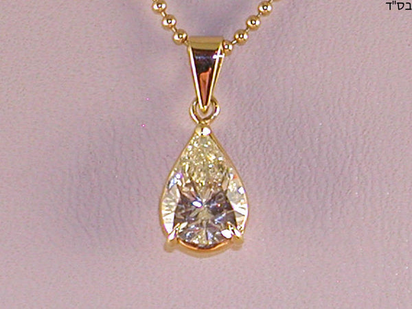 Solitaire Diamond Pendant with 18 K Gold Chain – 2.05 ct in total