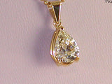 Solitaire Diamond Pendant with 18 K Gold Chain – 2.05 ct in total