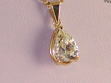 Solitaire Diamond Pendant with 18 K Gold Chain – 2.05 ct in total